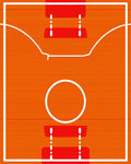 Vibrant Orange Court Lines Rug