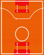Vibrant Orange Court Lines Rug