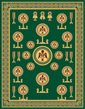 Emerald Gold Emblem Medallion Border Rug