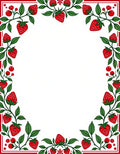 Red Strawberry Vine Border Rug