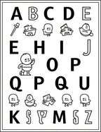 Alphabet Characters And Cute Illustrations Rug