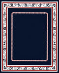 Navy Nautical Border Anchor Sun Motif Rug