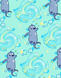 Cute Grey Seals Playful Bubbles Rug