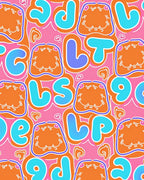 Graffiti Bold Orange Jellies Rug