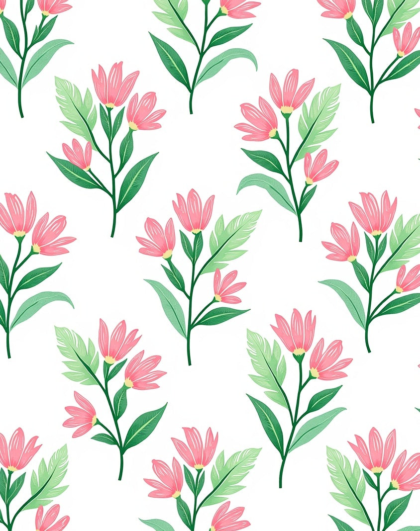 Delicate Pink Floral Botanical Sprig Rug