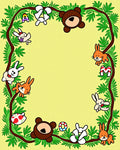 Whimsical Woodland Animals Alphabet Border Rug