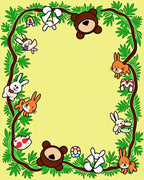 Whimsical Woodland Animals Alphabet Border Rug