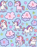 Whimsical Unicorn Cloud Alphabet Rug