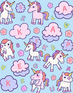 Whimsical Unicorn Cloud Alphabet Rug