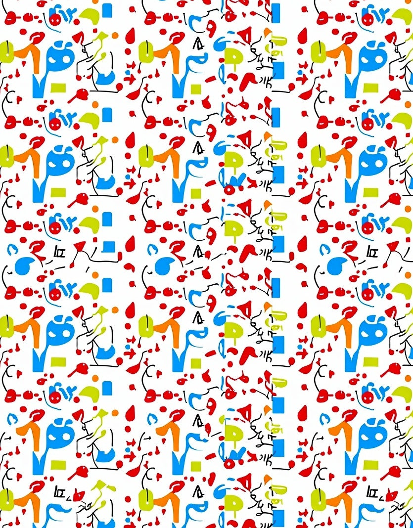Playful Abstract Figures Color Splash Rug