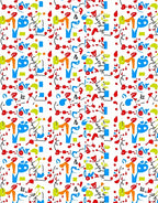 Playful Abstract Figures Color Splash Rug