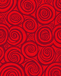 Vibrant Crimson Contemporary Swirl Rug