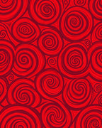 Vibrant Crimson Contemporary Swirl Rug