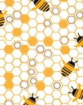 Whimsical Yellow Bee Honeycomb Scene Rug