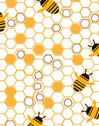 Whimsical Yellow Bee Honeycomb Scene Rug