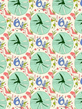 Whimsical Teal Lotus Floral Scatter Rug