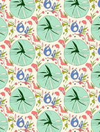 Whimsical Teal Lotus Floral Scatter Rug