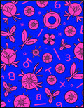 Pink Floral Abstract Numbers Rug
