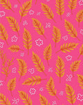 Golden Feathers Pink Floral Whimsical Rug