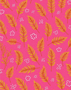 Golden Feathers Pink Floral Whimsical Rug