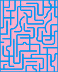 Pink Blue Maze Lines Rug