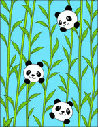 Cute Panda Bamboo Forest Rug