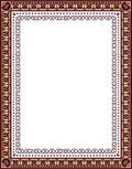 Deep Crimson Intricate Ornate Border Rug