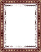 Deep Crimson Intricate Ornate Border Rug