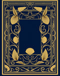 Golden Art Nouveau Seashell Leaf Frame Rug
