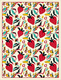 Red Strawberry And Leaf Medley Rug