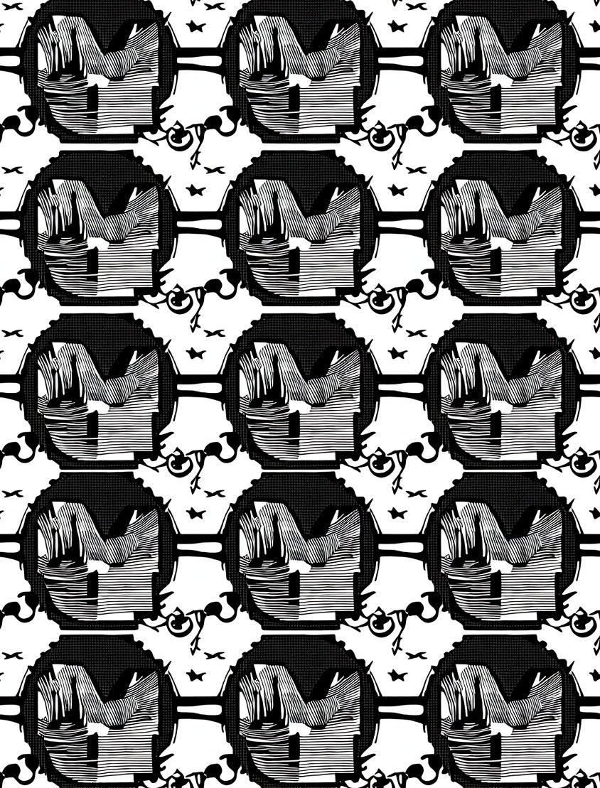 Monochromatic Black And White Abstraction Rug