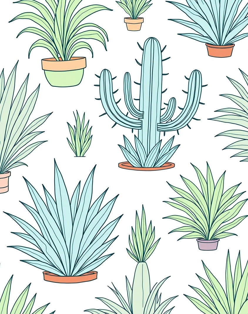 Pastel Succulent Garden Collection Rug