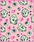 Whimsical Green Monster Pop Art Rug