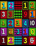 Colorful Pop Art Numbers Squares Rug