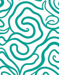 Teal Swirl Organic Abstract Rug