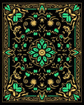 Emerald Garden Elaborate Bloom Rug