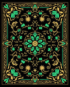 Emerald Garden Elaborate Bloom Rug