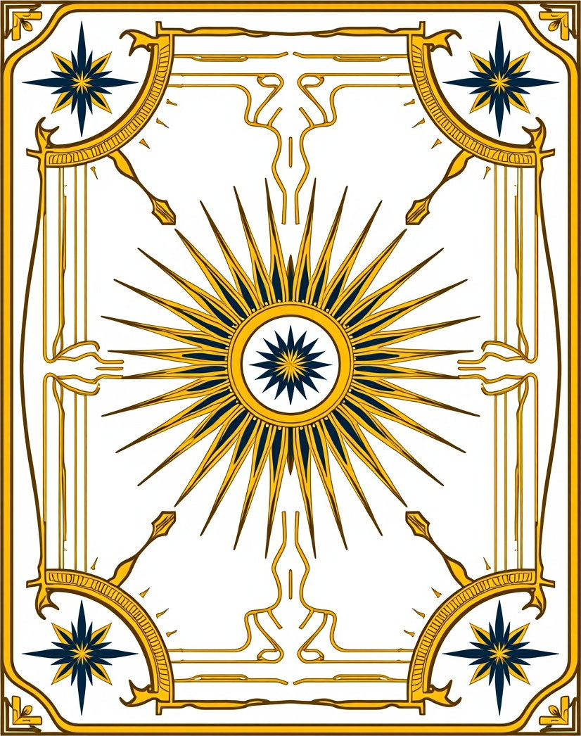 Golden Sunburst With Celestial Accents Rug