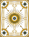 Golden Sunburst With Celestial Accents Rug
