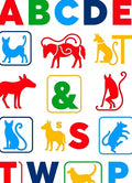 Playful Alphabet Animals Color Splash Rug