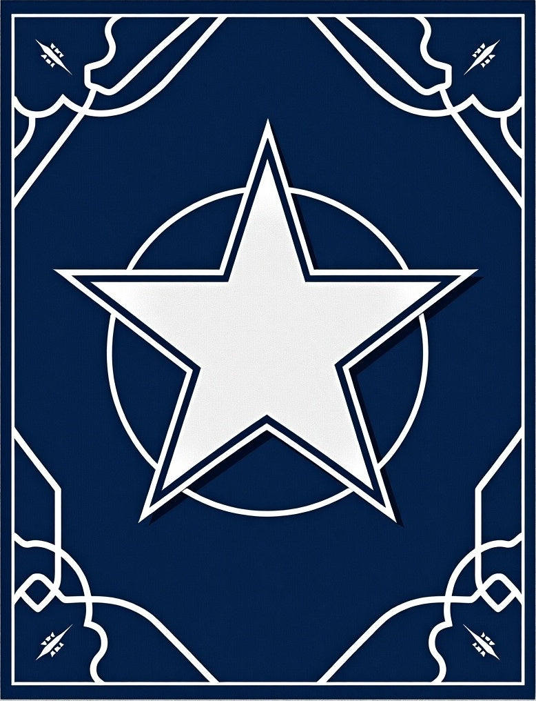 Bold Navy White Star Geometric Rug