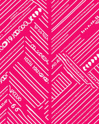 Hot Pink White Geometric Blocks Rug