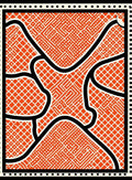 Bold Orange Maze Grid Rug