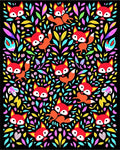Whimsical Fox Forest Foliage Rug
