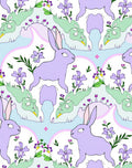 Lavender Bunny Pastel Garden Meadow Rug