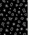 Abstract Black White Scattered Shapes Rug