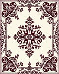 Rich Burgundy Floral Scrollwork Centerpiece Rug