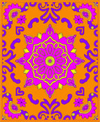 Vibrant Magenta Floral Mandala Rug