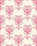 Pink Damask Floral Scroll Work Rug