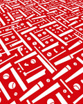 Red White Baseball Bats Balls Rug